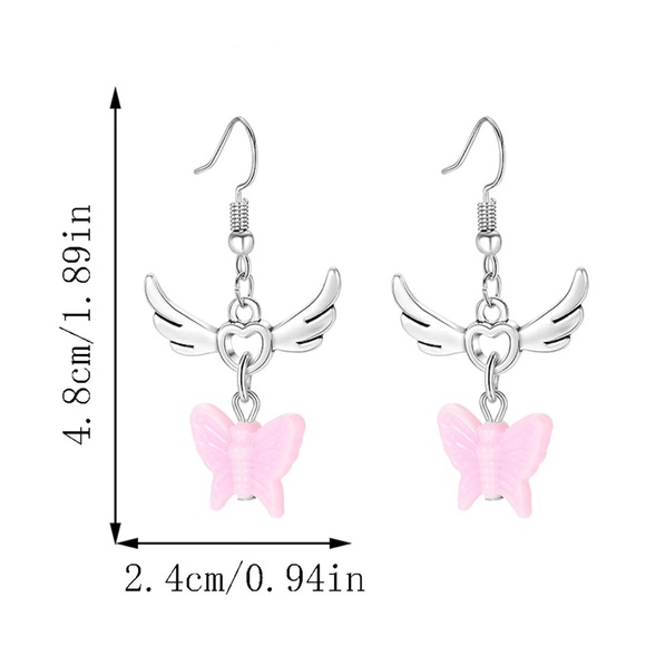 1Pairs Mushroom Earrings For Women Long Pendant Glass Mushroom Earrings - Picture 4 of 7